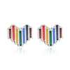 Silver Needle Fruit And Geometric Style Stud Earrings
