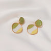 Silver Needle Fruit And Geometric Style Stud Earrings