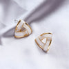 Silver Needle Fruit And Geometric Style Stud Earrings