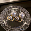Silver Needle Imitation Pearl Double Loop Heart Shape Inlaid Love Earrings For Women Light Luxury Niche All Match Elegant High End Earrings