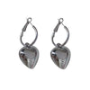 Silver Needle Metal Heart Plain Hoop Earrings Elegant Cold Style Electroplated For Women