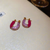 Silver Needle Metal Heart Plain Hoop Earrings Elegant Cold Style Electroplated For Women