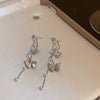Silver Needle Metal Heart Plain Hoop Earrings Elegant Cold Style Electroplated For Women
