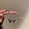Silver Needle Metal Heart Plain Hoop Earrings Elegant Cold Style Electroplated For Women