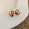 Silver Needle Metal Heart Plain Hoop Earrings Elegant Cold Style Electroplated For Women