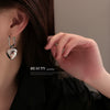 Silver Needle Metal Heart Plain Hoop Earrings Elegant Cold Style Electroplated For Women