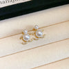 Silver Needle Zircon Pearl Earrings With Real Gold Plating Love Flower Tassel Heart Geometric Shape Fashion Style