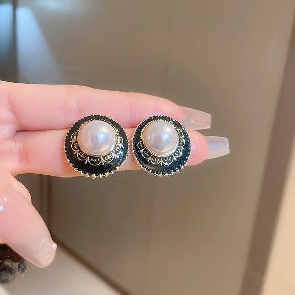 Silver Needle Zircon Pearl Earrings With Real Gold Plating Love Flower Tassel Heart Geometric Shape Fashion Style