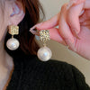 Silver Needle Zircon Pearl Earrings With Real Gold Plating Love Flower Tassel Heart Geometric Shape Fashion Style