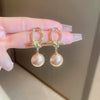 Silver Needle Zircon Pearl Earrings With Real Gold Plating Love Flower Tassel Heart Geometric Shape Fashion Style