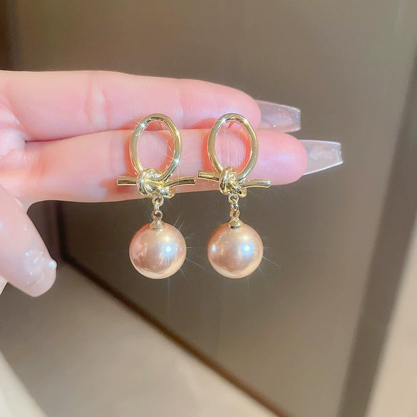 Silver Needle Zircon Pearl Earrings With Real Gold Plating Love Flower Tassel Heart Geometric Shape Fashion Style