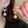 Silver Needle Zircon Pearl Earrings With Real Gold Plating Love Flower Tassel Heart Geometric Shape Fashion Style