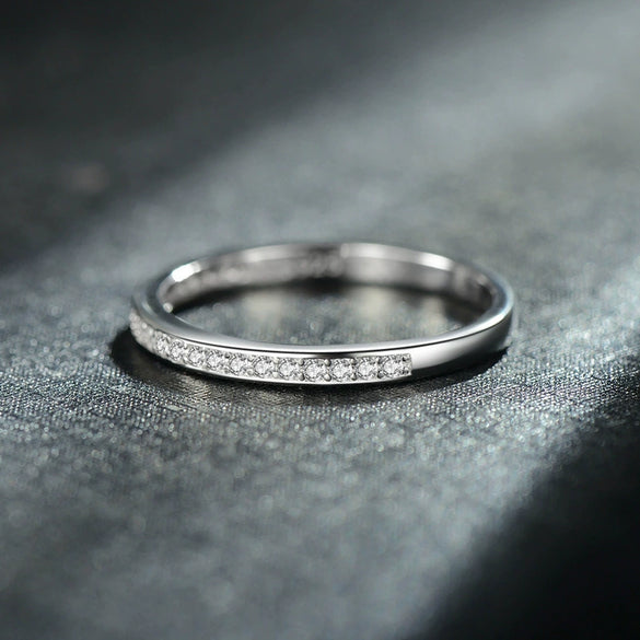 925 Silver Original Design Light Luxury Geometric Inlaid Zircon Stacked Ring For Women