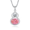 Silver Palaiba Emerald Gourd Necklace With Diamond And Zircon Light Luxury Style