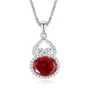 Silver Palaiba Emerald Gourd Necklace With Diamond And Zircon Light Luxury Style