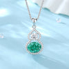 Silver Palaiba Emerald Gourd Necklace With Diamond And Zircon Light Luxury Style