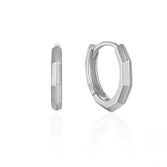 Silver Plain Ring Ear Buckle Fashion Simple Electroplating Design