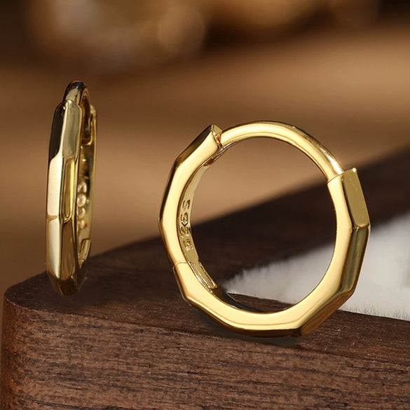 Silver Plain Ring Ear Buckle Fashion Simple Electroplating Design