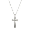 Silver Plated Alloy Jewelry Girls Sweater Chain Necklace With Geometric Cross Design And Electroplating Treatment