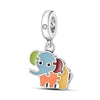 Silver Plated Beaded Accessories Animal Bracelet Necklace Pendant With Dripping Oil Design