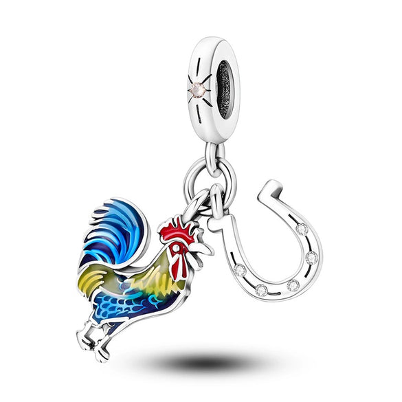 Silver Plated Beaded Accessories Animal Bracelet Necklace Pendant With Dripping Oil Design