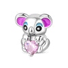 Silver Plated Copper Charm Pendant Beads Diy Accessories With Dripping Oil Style Oneeyed Monster Rabbit Koala Shapes