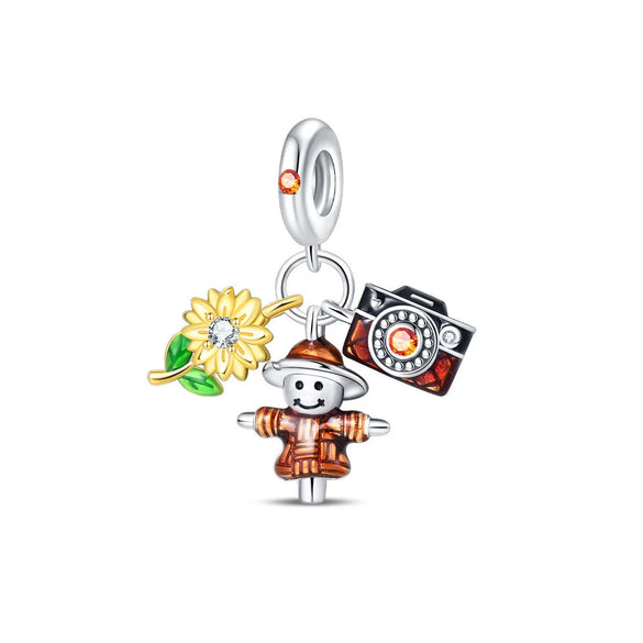 925 Silver Plated Diy Jewelry Accessories Bracelet With Maple Leaf And Owl Charm Beads And Dripping Oil Treatment
