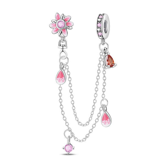 Silver Plated Diy Jewelry Beaded Accessories Bracelet With Cute Pet Rabbit Bear Pendant And Dripping Oil Design