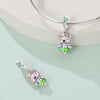 Silver Plated Diy Jewelry Beaded Accessories Bracelet With Cute Pet Rabbit Bear Pendant And Dripping Oil Design