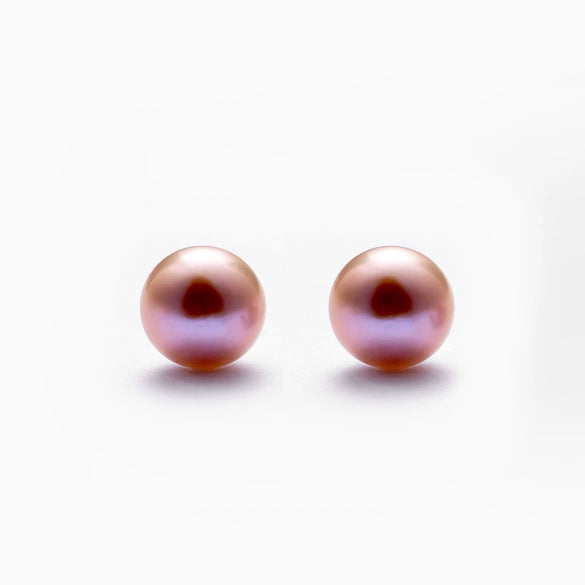 Silver Plated Freshwater Pearl Stud Earrings With Mini Shell Beads Natural Style