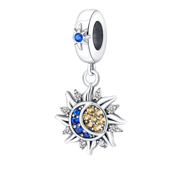 925 Silver Plated Jewelry Women's Niche High Grade Star Moon Pendant For Diy Bracelet And Necklace