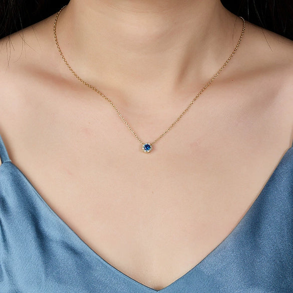 925 Silver Retro Simple Elegant Clavicle Chain With Geometric Zircon Electroplated Women's Necklace