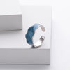 Silver Ring Geometric Ushape Baked Paint Women's Jewelry