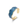 Silver Ring Geometric Ushape Baked Paint Women's Jewelry