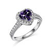 Silver Ring Jewelry Women S925 Sterling Silver Electroplated Heart Shape Diamond Geometric