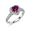 Silver Ring Jewelry Women S925 Sterling Silver Electroplated Heart Shape Diamond Geometric