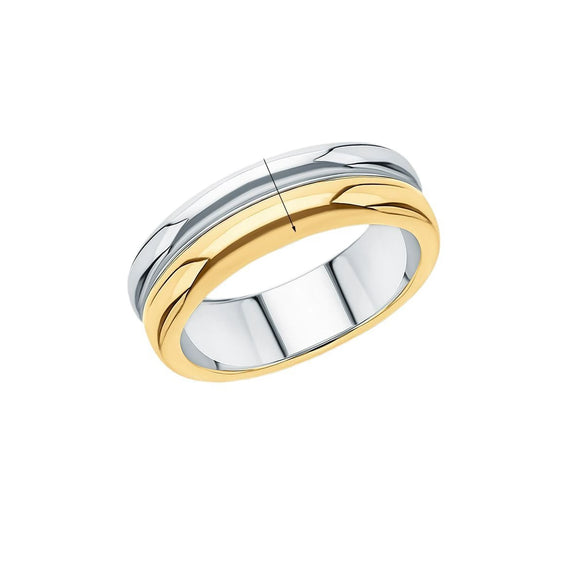 Silver Ring Retro Geometric Two Color Electroplated Women's Wholesale