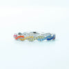 Silver 925 Ring With Nano Color Zirconium Pendant And Geometric Design