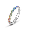 Silver 925 Ring With Nano Color Zirconium Pendant And Geometric Design