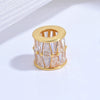 Silver Round Beads Spacer Beads For Diy Bracelet Necklace With Zirconia Light Luxury Style