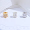Silver Round Beads Spacer Beads For Diy Bracelet Necklace With Zirconia Light Luxury Style