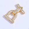 925 Silver Round Crescent Horseshoe Connecting Buckle Diy Handmade Zirconia Beaded Bracelet Necklace Universal Spring Buckle