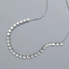 925 Silver Round Tassel Necklace For Women Simple Elegant Geometric Pendant Cross Chain Electroplated Collarbone Jewelry