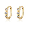 Silver S925 Geometric Cshaped Diamond Earrings