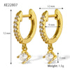 Silver S925 Geometric Zircon Earrings Minimalist Style