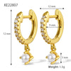 Silver S925 Geometric Zircon Earrings Minimalist Style