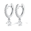Silver S925 Geometric Zircon Earrings Minimalist Style