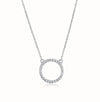 925 Silver Single Zirconium Geometric Lady Necklace With Diamond Design