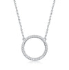 925 Silver Single Zirconium Geometric Lady Necklace With Diamond Design