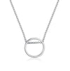 925 Silver Single Zirconium Geometric Lady Necklace With Diamond Design